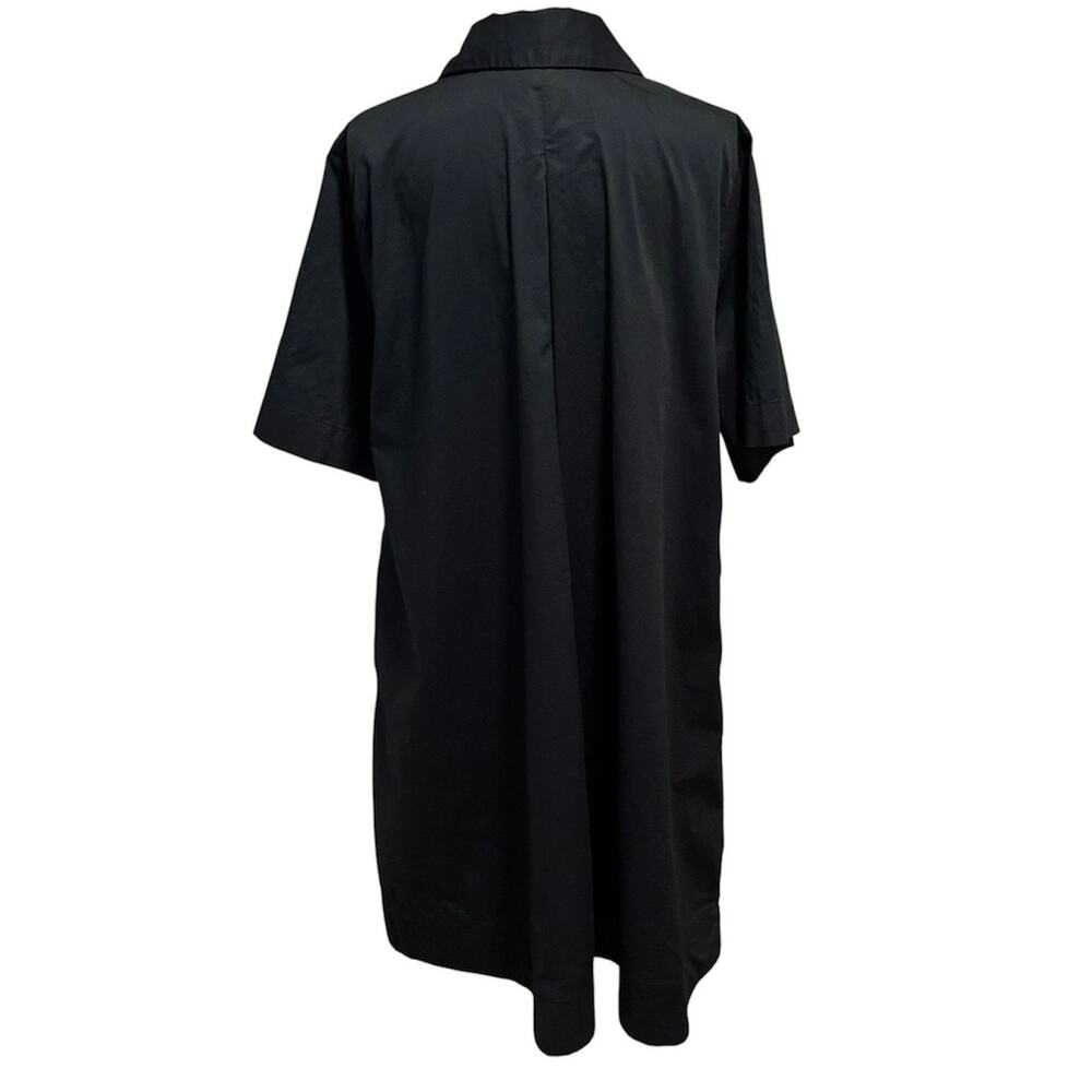 Old Navy Size LT Large Tall Shift Dress Cotton Poplin Black Short Sleeve Pockets - Picture 2 of 4